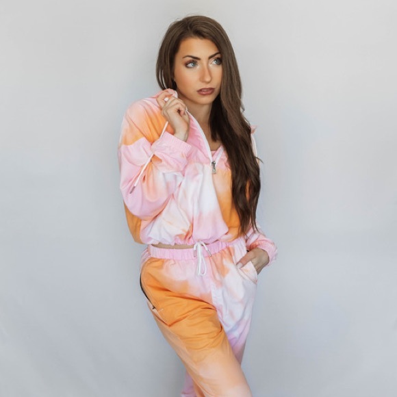 Oversize Cropped Cinchable Windbreaker Jacket Yoga Bitch NWT - Picture 3 of 7